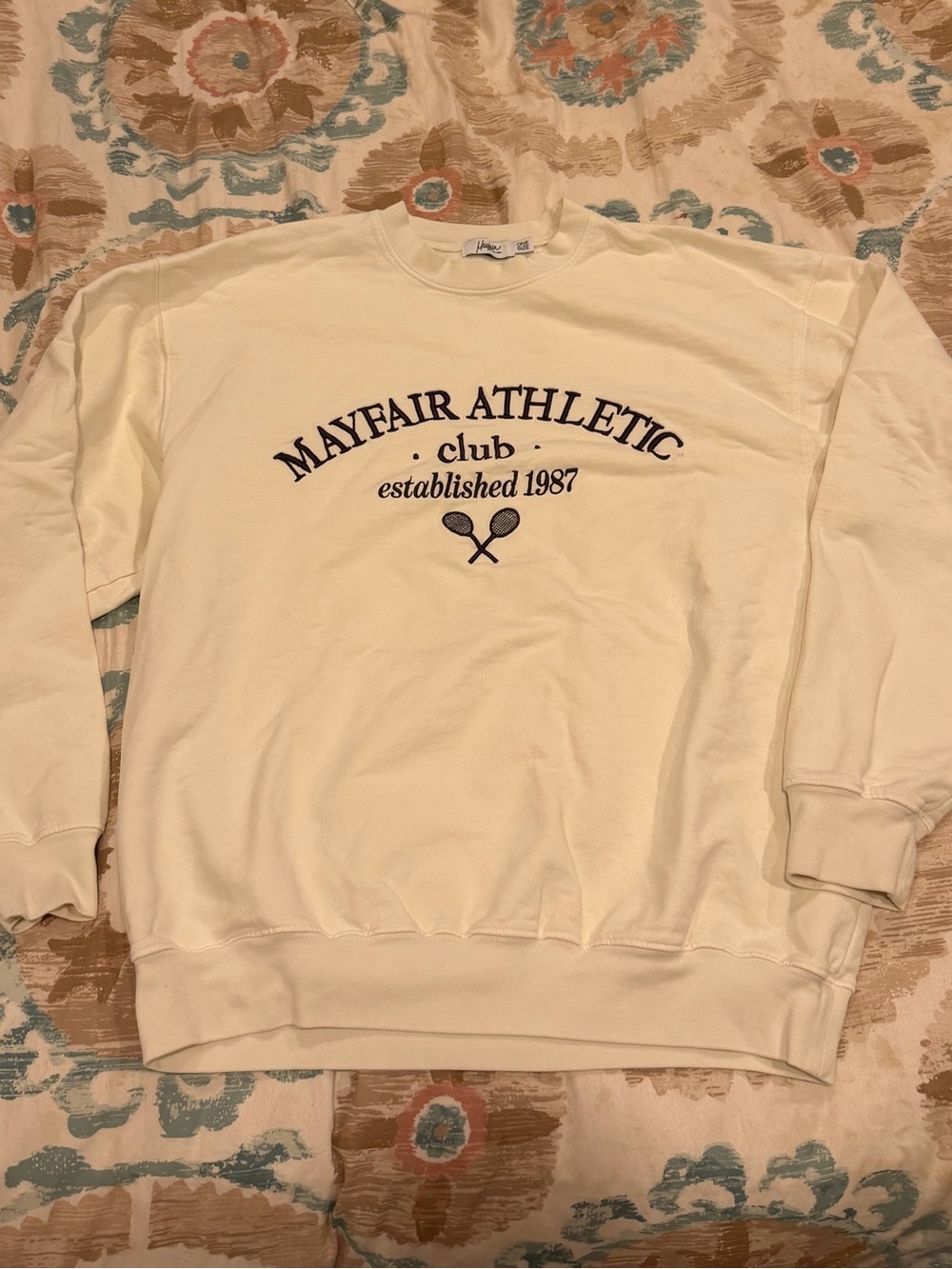 Mayfair Athletic Club cream sweatshirt